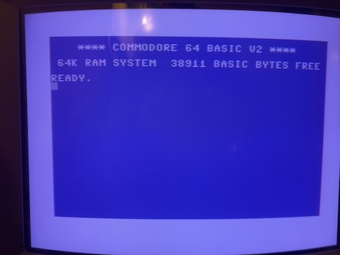The well-known C64 prompt, nicknamed 'blue screen of life'