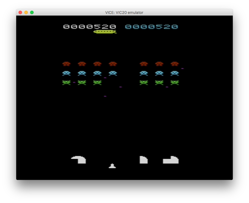 Alien Invasion tourne sur un Commodore VIC20 sans aucune expansion