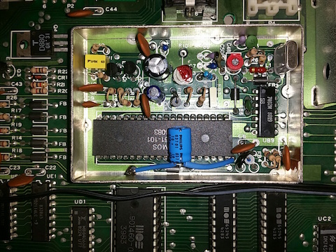 A view of the video circuit, with the S-Video modification done