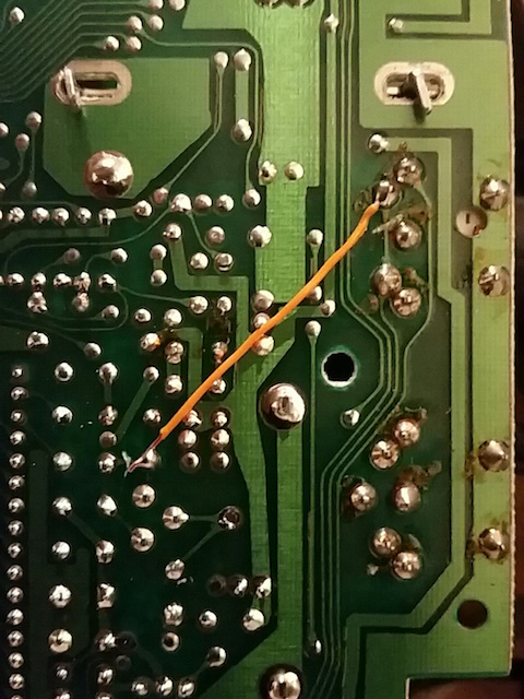 The S-Video mod on the back of the PCB